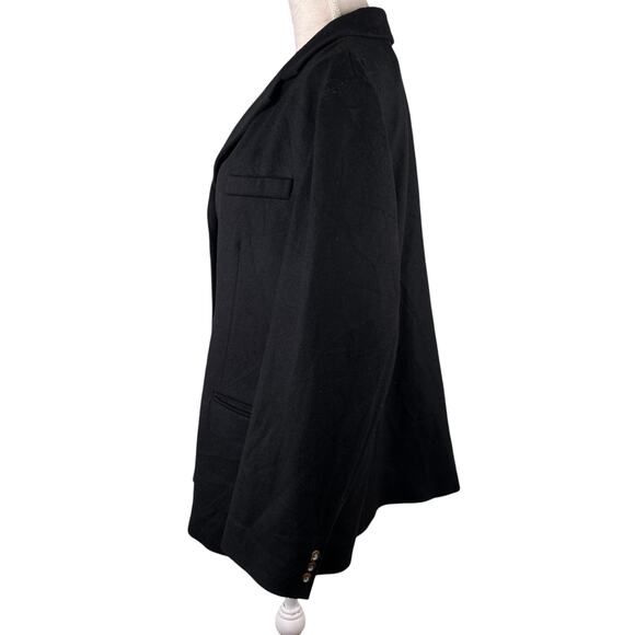 LL Bean Coat Blazer Wool Cashmere Blend 18W Black Pockets - Picture 13 of 16